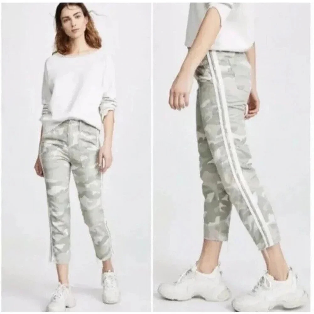 Mother The Shaker Chop Crop Fray Straight Leg Camo‎ Pants Desert Print Size 28